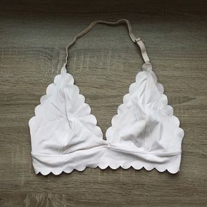 UO Out From Under Pink Scalloped Halter Bralette